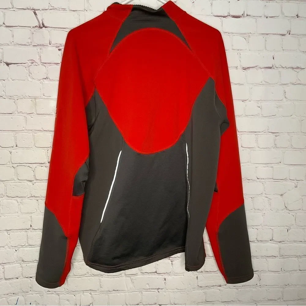 North Face Mens Pullover L Flight Series Vaporwick 1/4 Zip Base Layer Shirt Red.